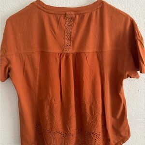 Women's Orange Lace Detail Top